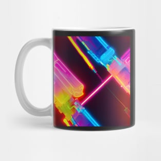 f cyberpunk digital crystals wires colorfull futuristic electronics Mug